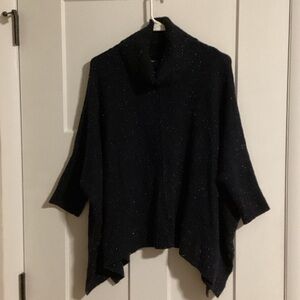 LOFT Black Poncho Sweater